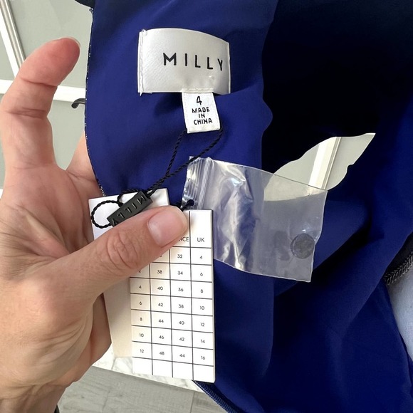 Milly Atalie Brush Metallic Floral Jacquard Mini Dress NWT Size 4 - Picture 6 of 6